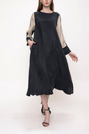 Ecru Black Midi dress 93721