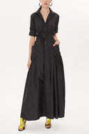 Black Pleated maxi dress  93723