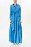 Blue Pleated maxi dress  93723