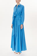 Blue Pleated maxi dress  93723