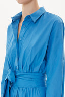 Blue Pleated maxi dress  93723