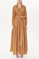 Camel Hair Pleated maxi dress  93723