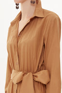 Camel Hair Pleated maxi dress  93723