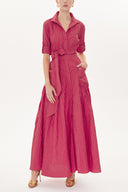 Red Pleated maxi dress  93723