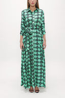 Green Pleated maxi dress  93723