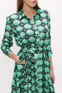 Green Pleated maxi dress  93723