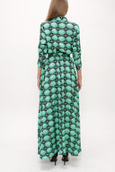 Green Pleated maxi dress  93723