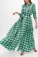 Green Pleated maxi dress  93723
