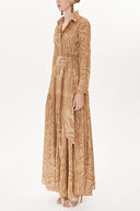 Brown Pleated maxi dress  93723