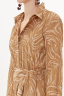 Brown Pleated maxi dress  93723