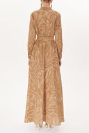 Brown Pleated maxi dress  93723