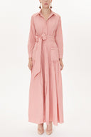 Salmon Pleated maxi dress  93723