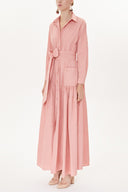 Salmon Pleated maxi dress  93723