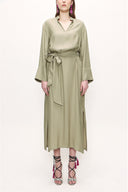 Khaki High-collar wide cut dress  93726
