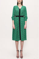 Green Pleated dress 93735