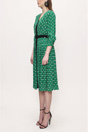 Green Pleated dress 93735