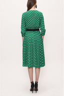 Green Pleated dress 93735