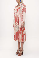 Red Pleated wide cut dress 93736