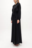 Black Zipped hooded maxi  dress 93741