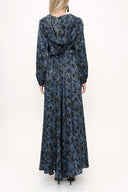 Python Zipped hooded maxi  dress 93741