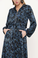 Python Zipped hooded maxi  dress 93741