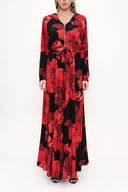 Patterned Zipped hooded maxi  dress 93741