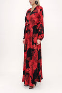 Patterned Zipped hooded maxi  dress 93741