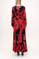 Patterned Zipped hooded maxi  dress 93741