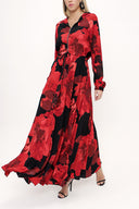 Patterned Zipped hooded maxi  dress 93741