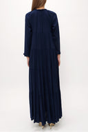 Blue Wide cut Pleated maxi dress  93742