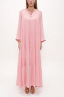 Pink Wide cut Pleated maxi dress  93742