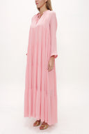Pink Wide cut Pleated maxi dress  93742
