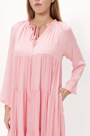 Pink Wide cut Pleated maxi dress  93742