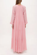 Pink Wide cut Pleated maxi dress  93742