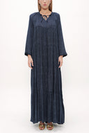 Spotted Wide cut Pleated maxi dress  93742