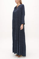 Spotted Wide cut Pleated maxi dress  93742