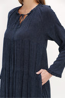 Spotted Wide cut Pleated maxi dress  93742