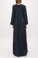 Spotted Wide cut Pleated maxi dress  93742