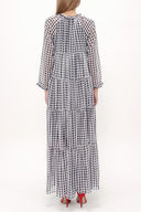 Plaid Wide cut Pleated maxi dress  93742