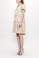Beige Pleated  dress 93748