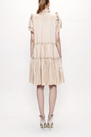 Beige Pleated  dress 93748