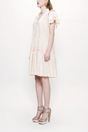 Ecru Pleated  dress 93748