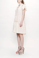 Ecru Pleated  dress 93748