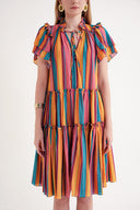 Striped Pleated  dress 93748