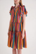 Striped Pleated  dress 93748