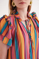 Striped Pleated  dress 93748