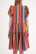 Striped Pleated  dress 93748