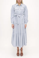 Light Blue Wide cut pleated dress 93756