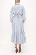 Light Blue Wide cut pleated dress 93756