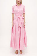 Pink Pleated maxi taffeta dress 93775